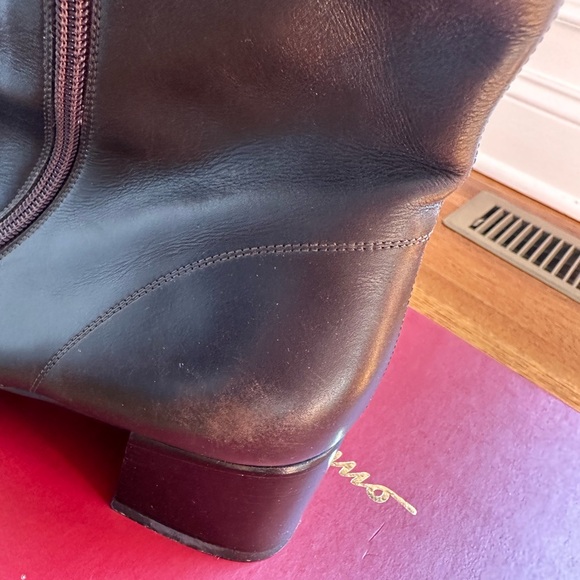 **Salvatore Ferragamo Brown Leather Ankle Boots** - Picture 10 of 11